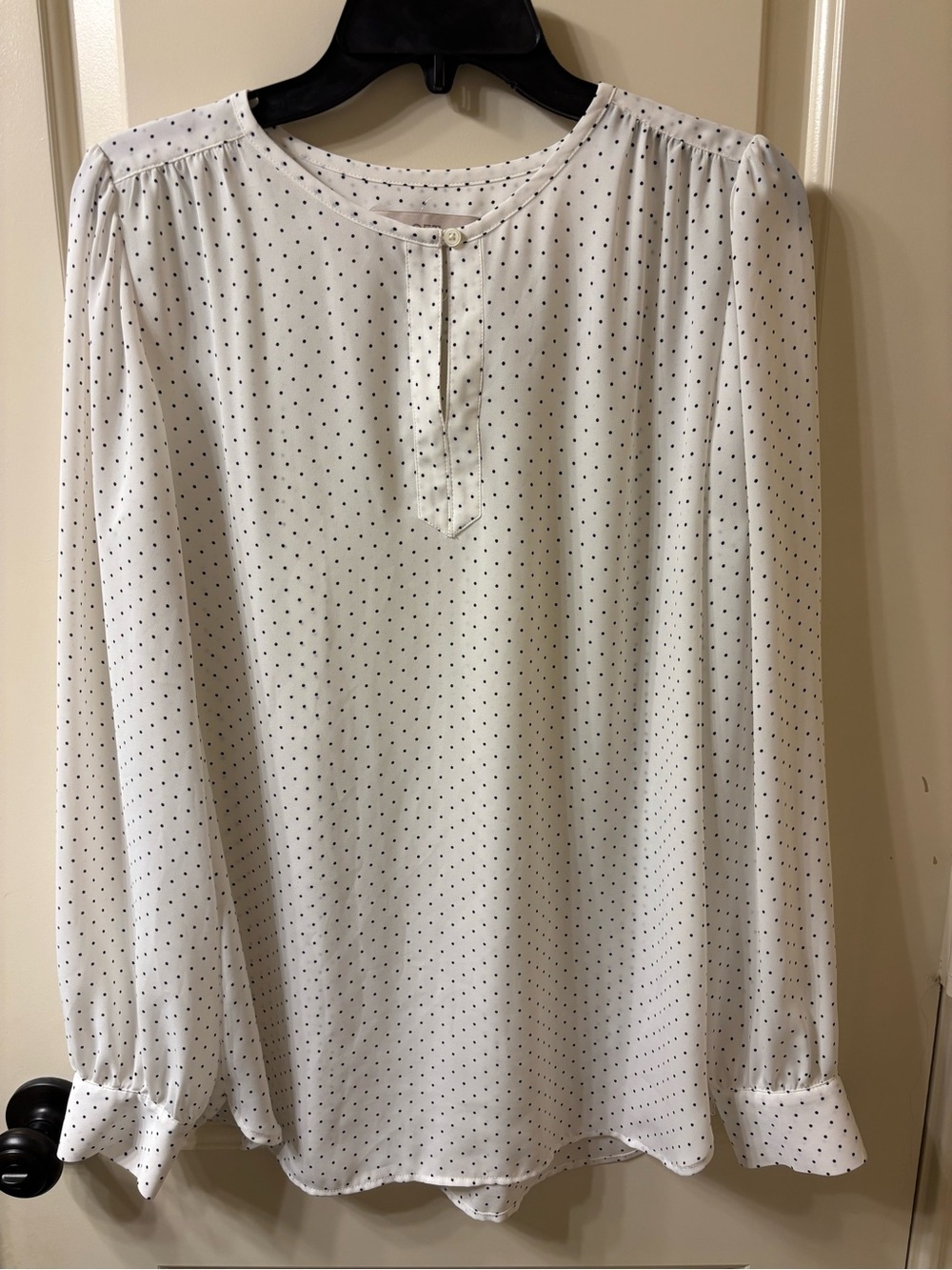 LOFT White Polka Dot Blouse